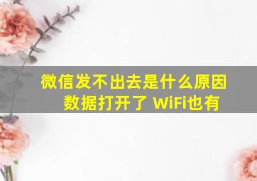 微信发不出去是什么原因数据打开了 WiFi也有